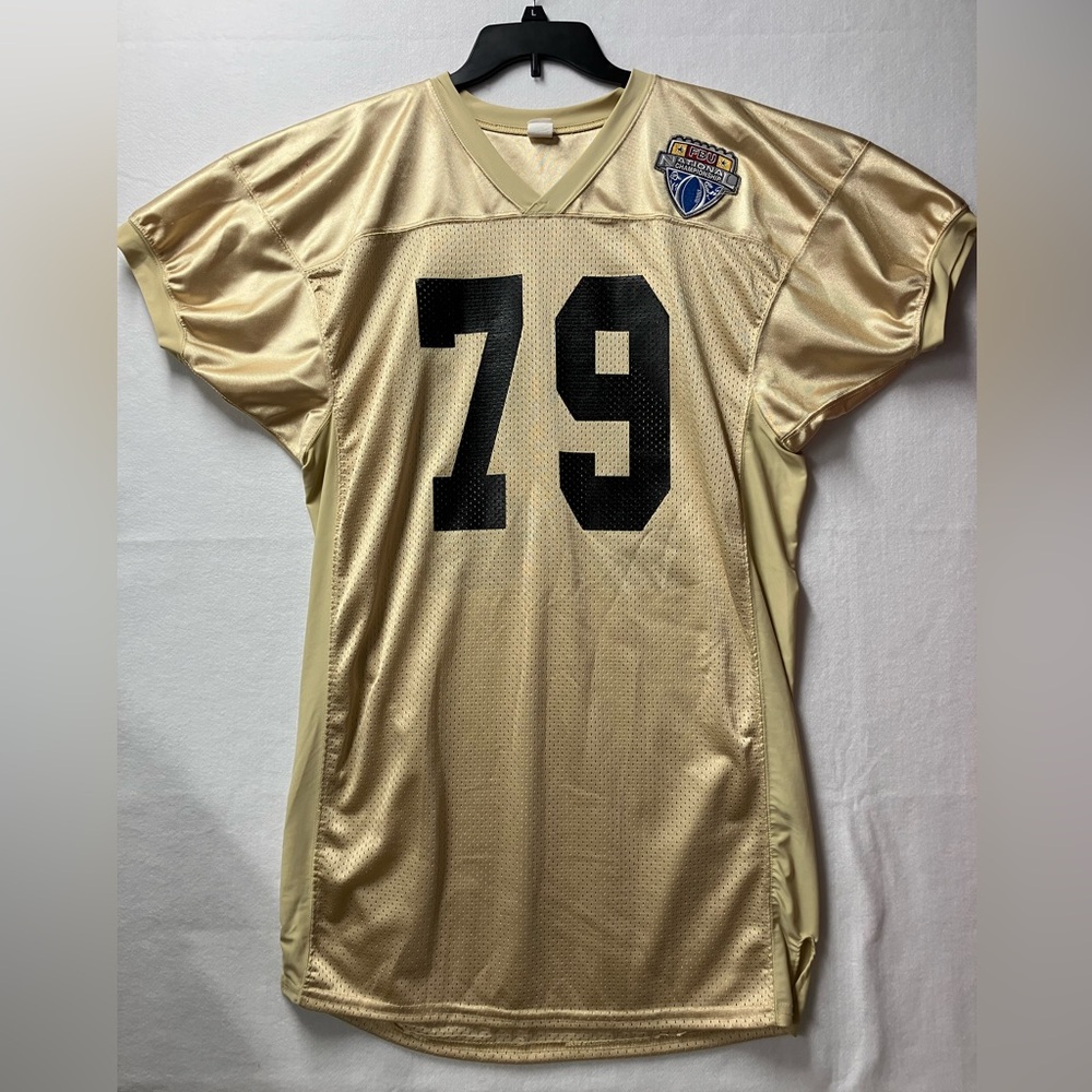 FBU National Championship Gold Football Jersey #79 Adult  XL. Elite Players